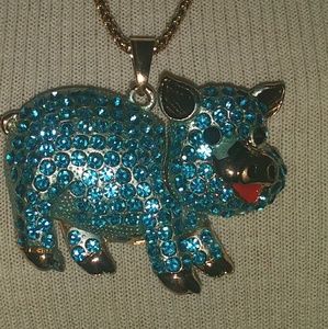 Turqouise bling pig